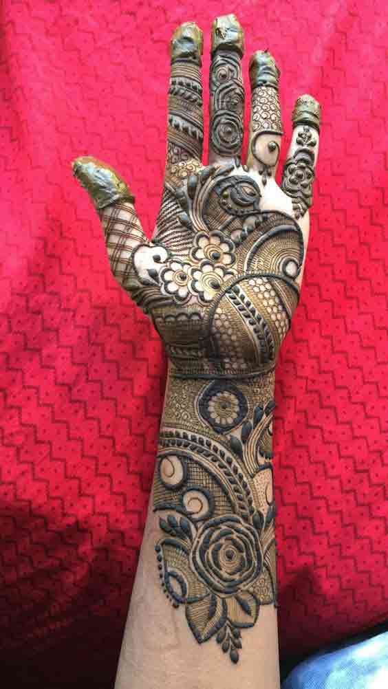 Front full hand mehndi designs