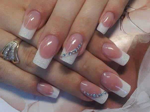 Pearls manicure Pakistani engagement nail art