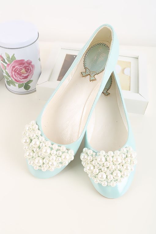 Latest Light blue bridal flats for Pakistani engagement brides