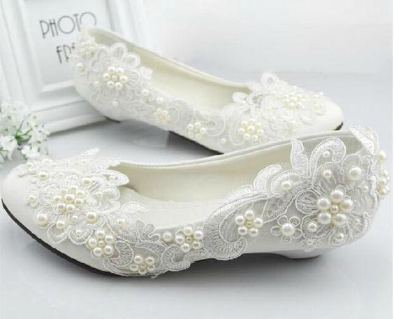 Latest white bridal flats in Pakistan