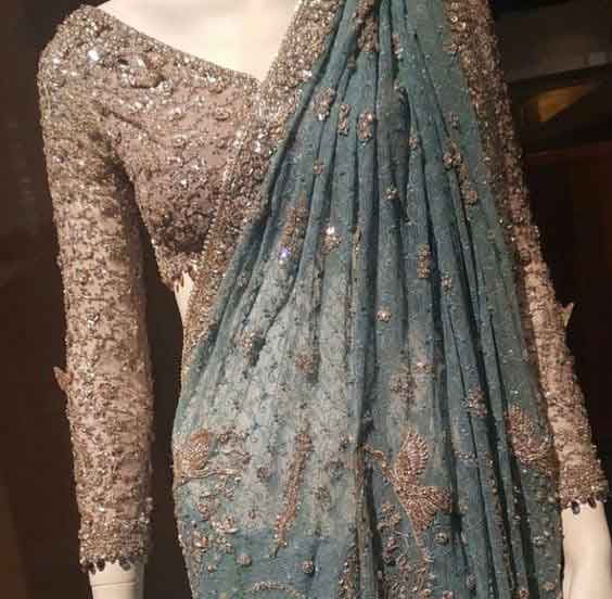 Pakistani Embroidered bridal sarees for weddings