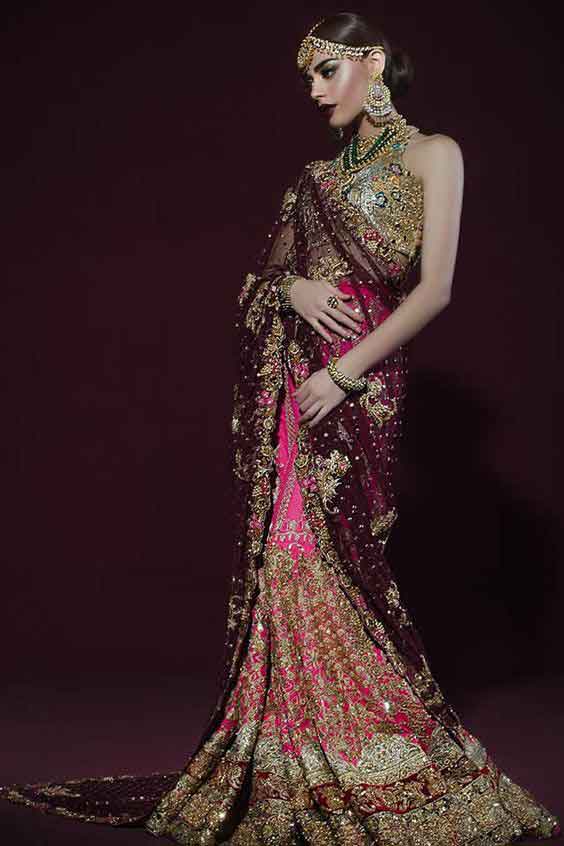 Pakistani bridal saree designs for weddings