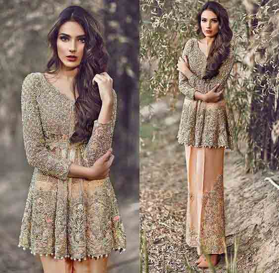 pakistani designer peplum dress