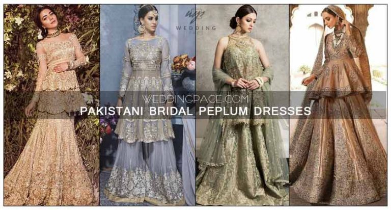 Latest Pakistani peplum dresses for wedding bridals