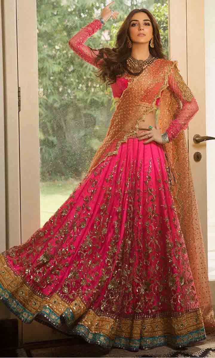 bridal mehndi lehenga design