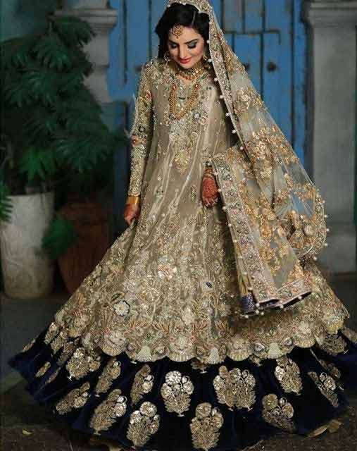 pakistani bridal lehenga with long kurti