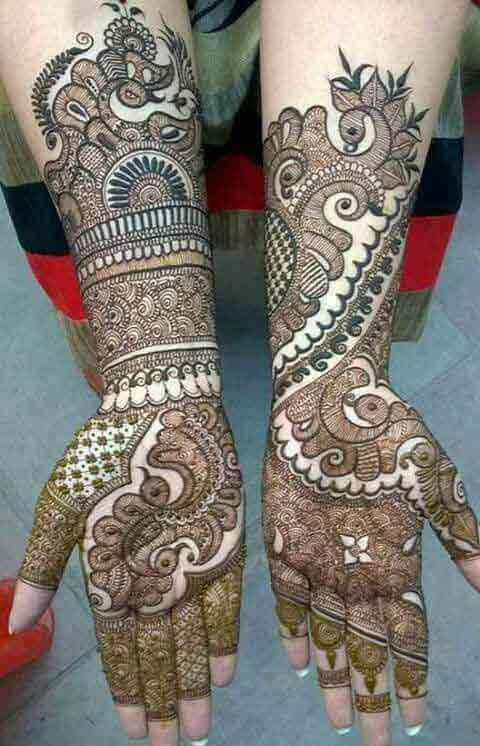 Full hands and arms mehndi for Pakistani brides