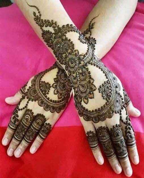 Pakistani bridal mehndi designs for back hands