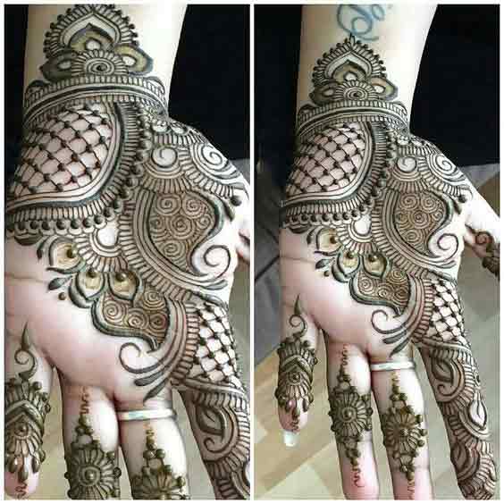 Bridal front hand mehndi designs in Pakistan