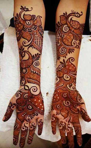 Pakistani bridal full hands and arms mehndi designs