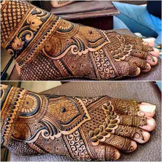 Full foot mehndi designs for brides