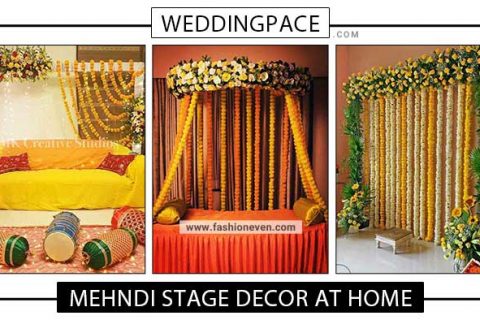 Pakistani mehndi stage decorations at home