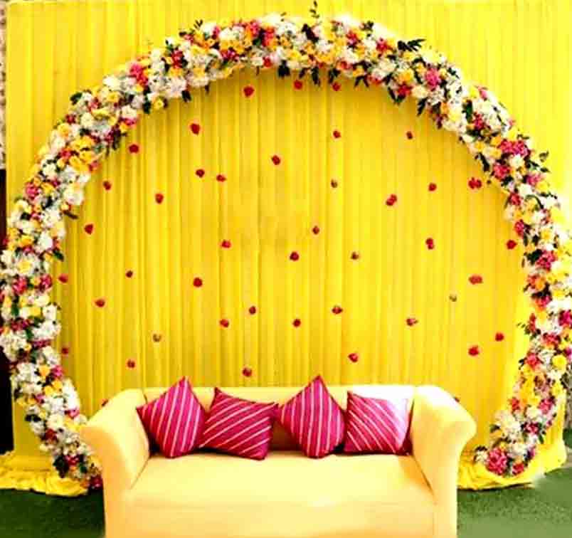 Ring mehndi stage decoration at home