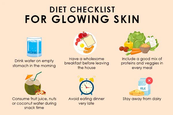 Healthy diet checklist for bridal glowing skin
