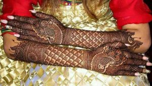 Full back hands and arms mehndi styles for engagement