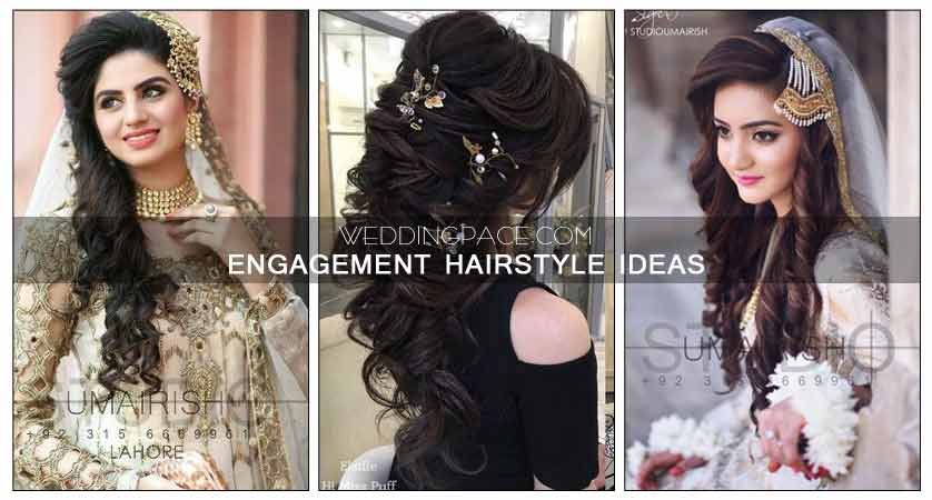 Latest Pakistani engagement hairstyles for brides