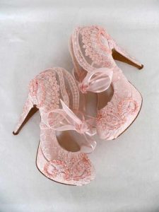 Pink high heels for engagement brides in Pakistan